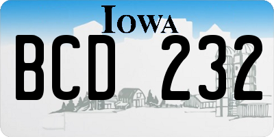 IA license plate BCD232