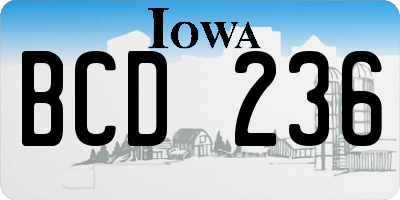IA license plate BCD236