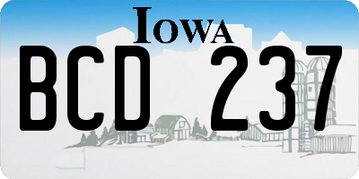 IA license plate BCD237