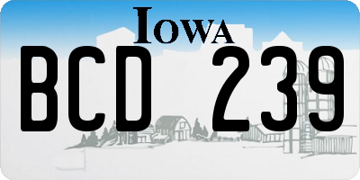 IA license plate BCD239