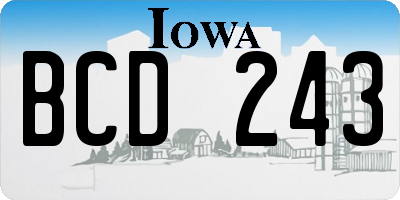 IA license plate BCD243