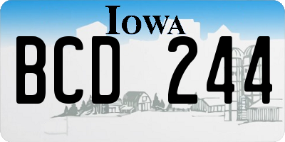 IA license plate BCD244