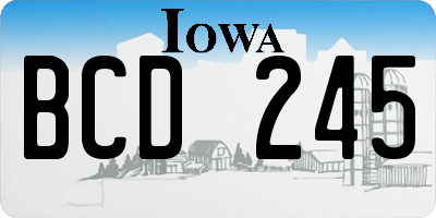 IA license plate BCD245