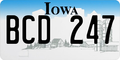 IA license plate BCD247
