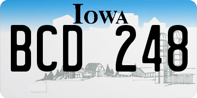 IA license plate BCD248