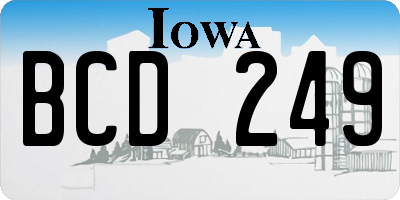 IA license plate BCD249