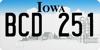 IA license plate BCD251