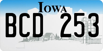 IA license plate BCD253