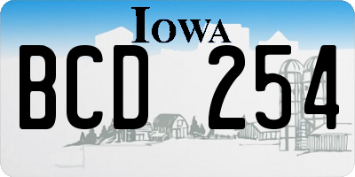 IA license plate BCD254