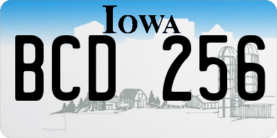 IA license plate BCD256