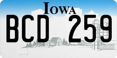 IA license plate BCD259