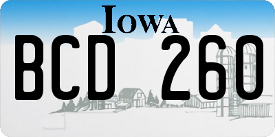 IA license plate BCD260