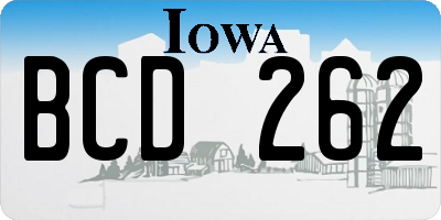 IA license plate BCD262