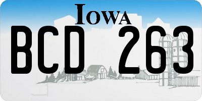 IA license plate BCD263