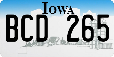 IA license plate BCD265