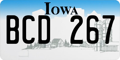 IA license plate BCD267