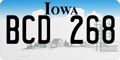 IA license plate BCD268
