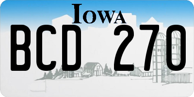 IA license plate BCD270
