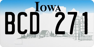 IA license plate BCD271