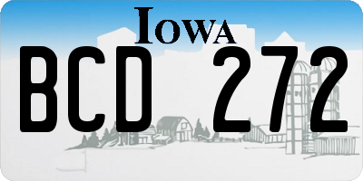 IA license plate BCD272