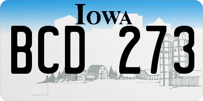 IA license plate BCD273