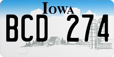 IA license plate BCD274