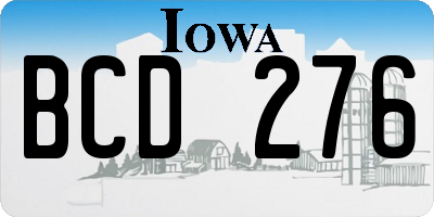 IA license plate BCD276