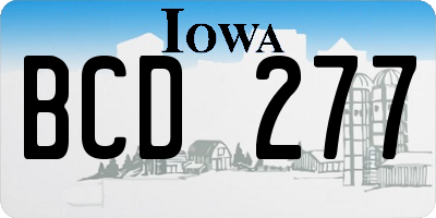 IA license plate BCD277