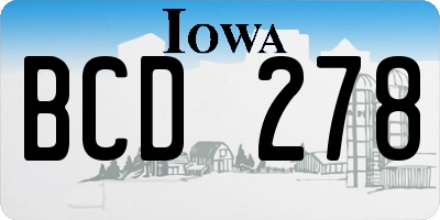 IA license plate BCD278