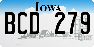 IA license plate BCD279