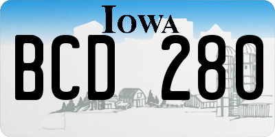 IA license plate BCD280