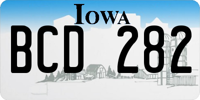 IA license plate BCD282