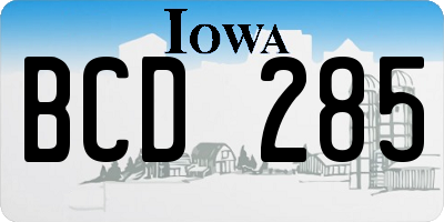 IA license plate BCD285