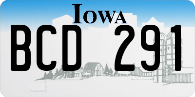 IA license plate BCD291