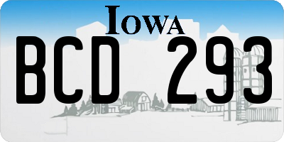 IA license plate BCD293