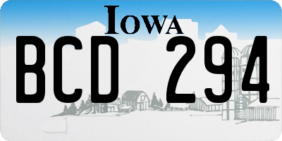 IA license plate BCD294
