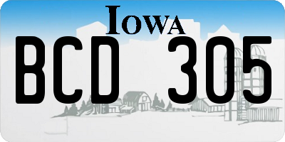 IA license plate BCD305
