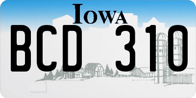 IA license plate BCD310