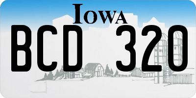IA license plate BCD320