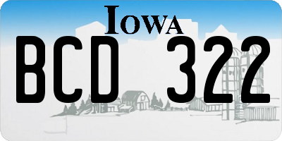 IA license plate BCD322