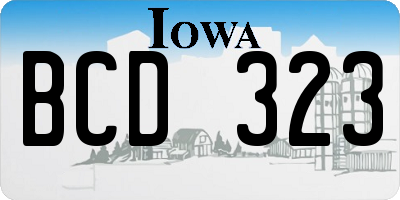 IA license plate BCD323