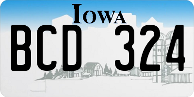 IA license plate BCD324