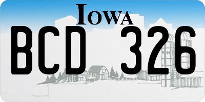 IA license plate BCD326
