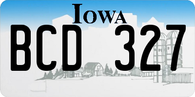 IA license plate BCD327