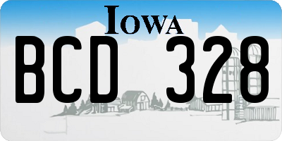IA license plate BCD328