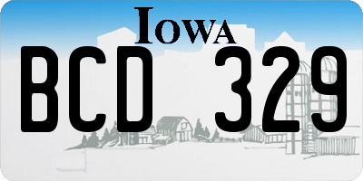 IA license plate BCD329