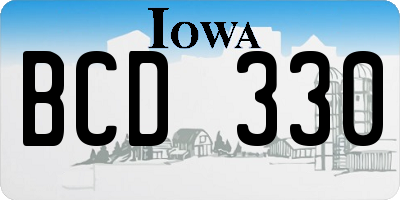 IA license plate BCD330