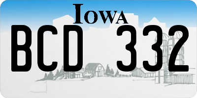 IA license plate BCD332