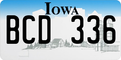IA license plate BCD336