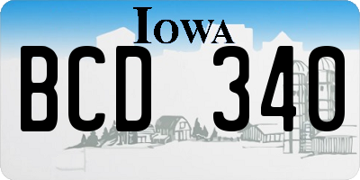 IA license plate BCD340